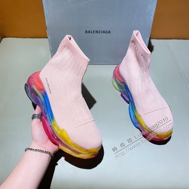 Balenciaga經典款男女鞋 巴黎世家頂級版本Triple-s高幫襪子鞋 巴黎世家復古做舊慢跑鞋 Balenciaga情侶款老爹鞋  hdbl1180